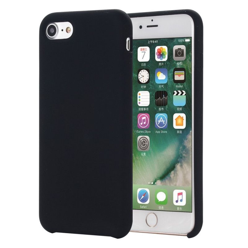 Cover for iPhone 7 / 8 / SE 2 Sort Flydende Silikone