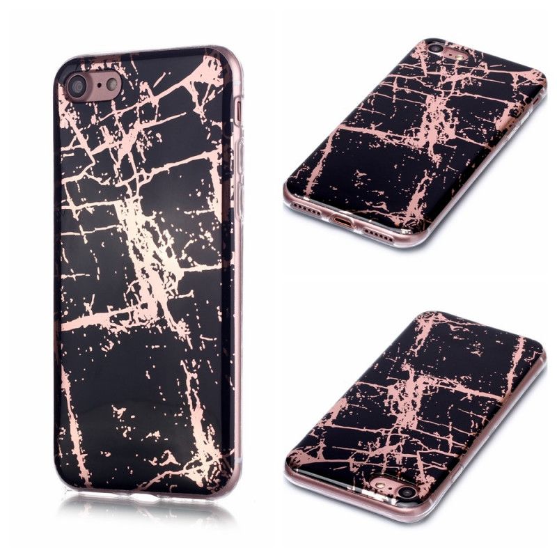 Cover for iPhone 7 / 8 / SE 2 Sort Marmorfarvet Geometri