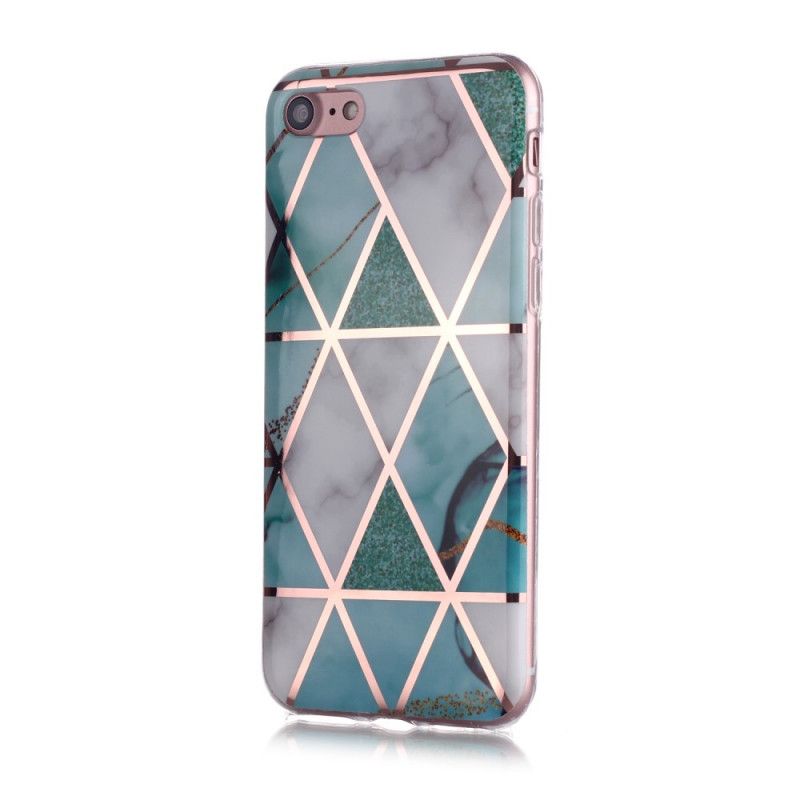 Cover for iPhone 7 / 8 / SE 2 Sort Marmorfarvet Geometri