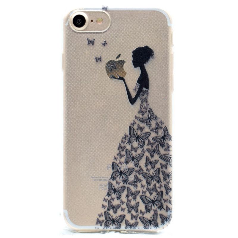 Cover iPhone 7 / 8 / SE 2 Gennemsigtig Sommerfuglekjole Beskyttelse