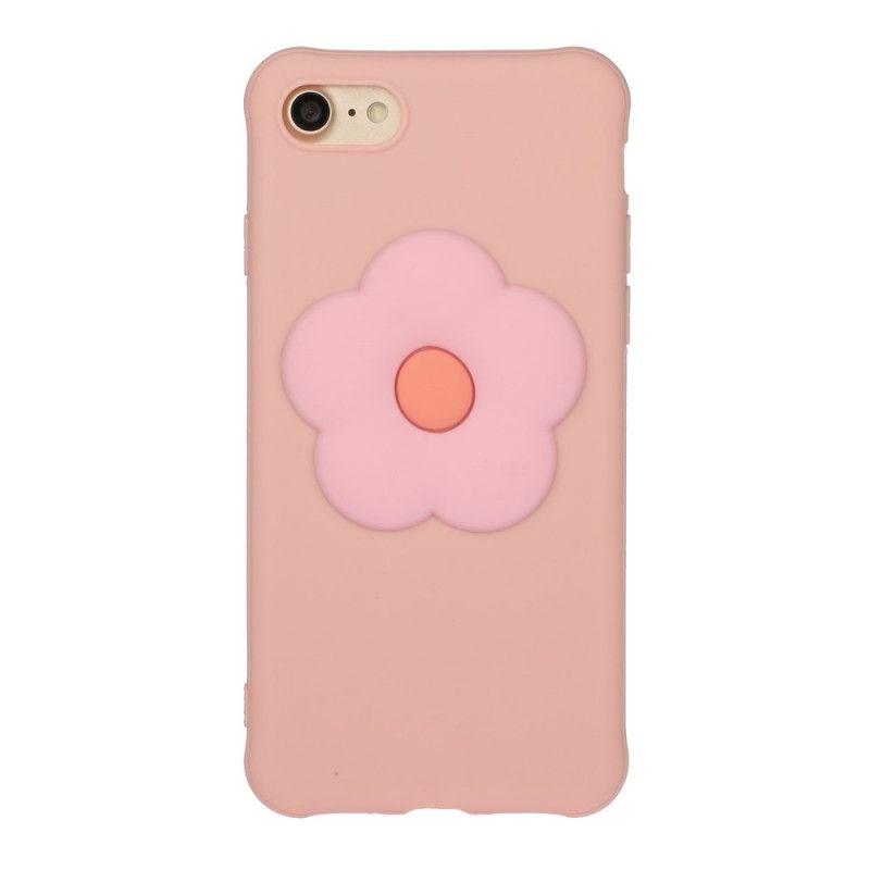 Cover iPhone 7 / 8 / SE 2 Grøn Præget Med Silikoneblomst