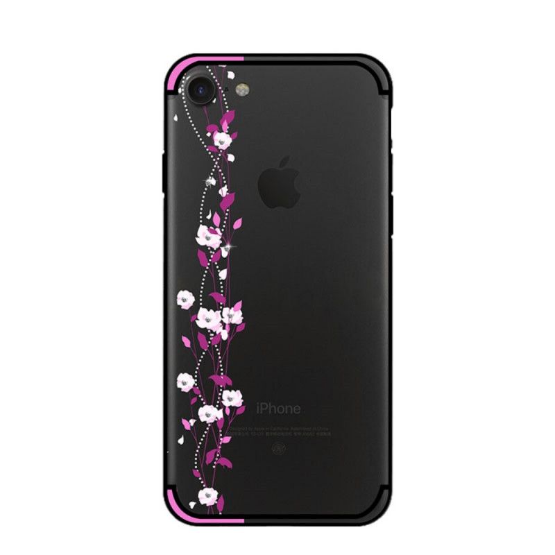 Cover iPhone 7 / 8 / SE 2 Gul Blomster Og Rhinestones Nxe Original