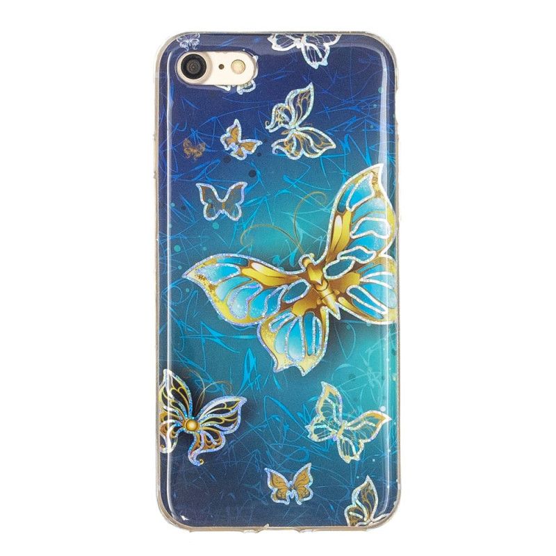 Cover iPhone 7 / 8 / SE 2 Mobilcover Glitterdesign Sommerfugle