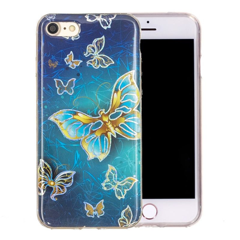 Cover iPhone 7 / 8 / SE 2 Mobilcover Glitterdesign Sommerfugle