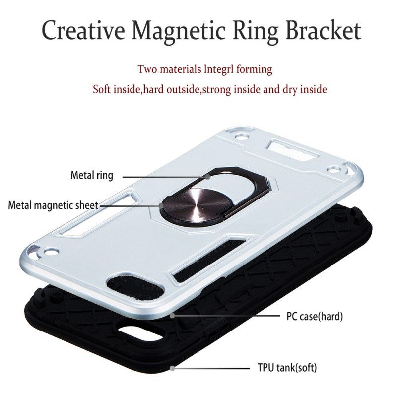 Cover iPhone 7 / 8 / SE 2 Sort Aftagelig Metallisk Ringstøtte Original