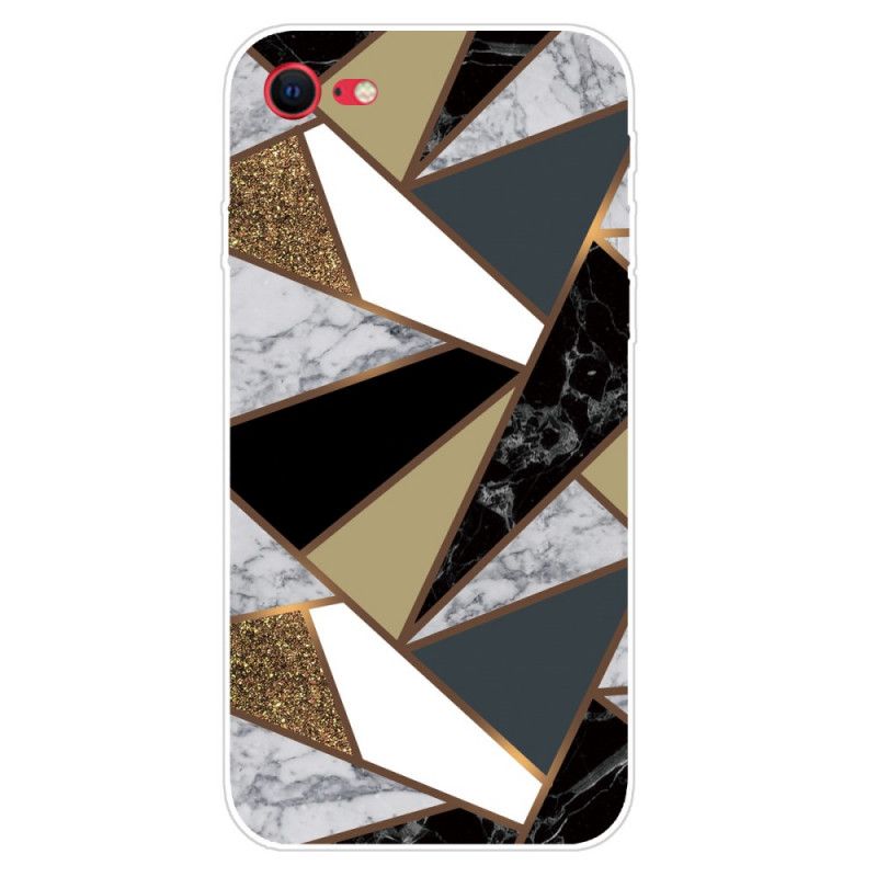 Cover iPhone 7 / 8 / SE 2 Sort Geometrisk Marmor