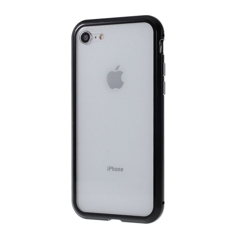 Cover iPhone 7 / 8 / SE 2 Sort Kanter Af Metal Og Hærdet Glas