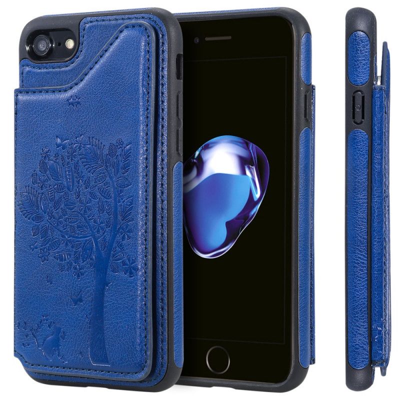 Cover iPhone 7 / 8 / SE 2 Sort Kortholder Med Katteprint Original