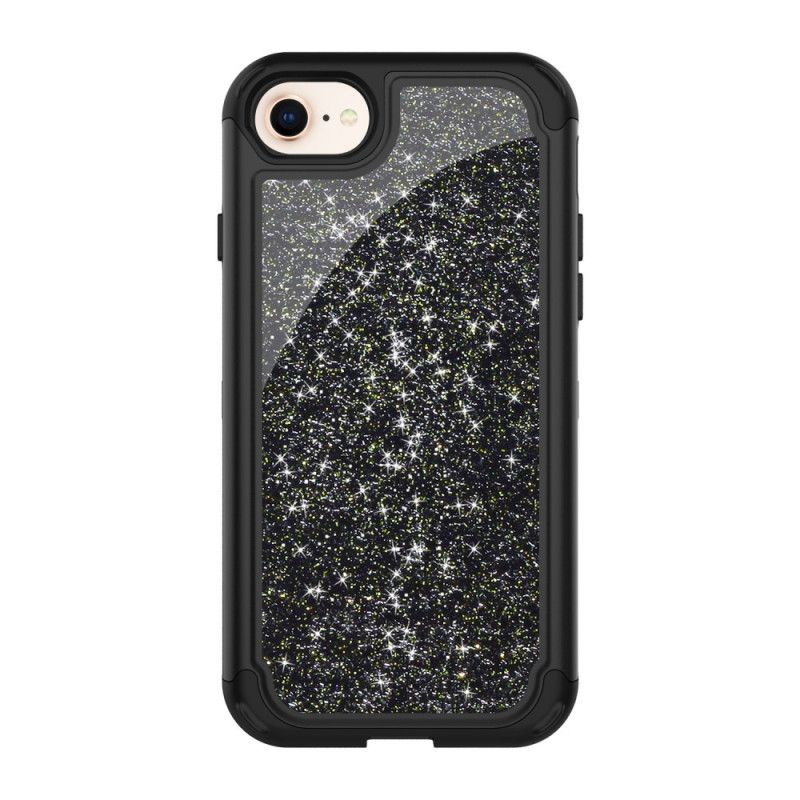 Cover iPhone 7 / 8 / SE 2 Sort Mobilcover Aftagelig Superglitter