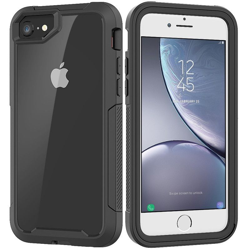 Cover iPhone 7 / 8 / SE 2 Sort Mobilcover Gennemsigtig Hybrid Kofanger