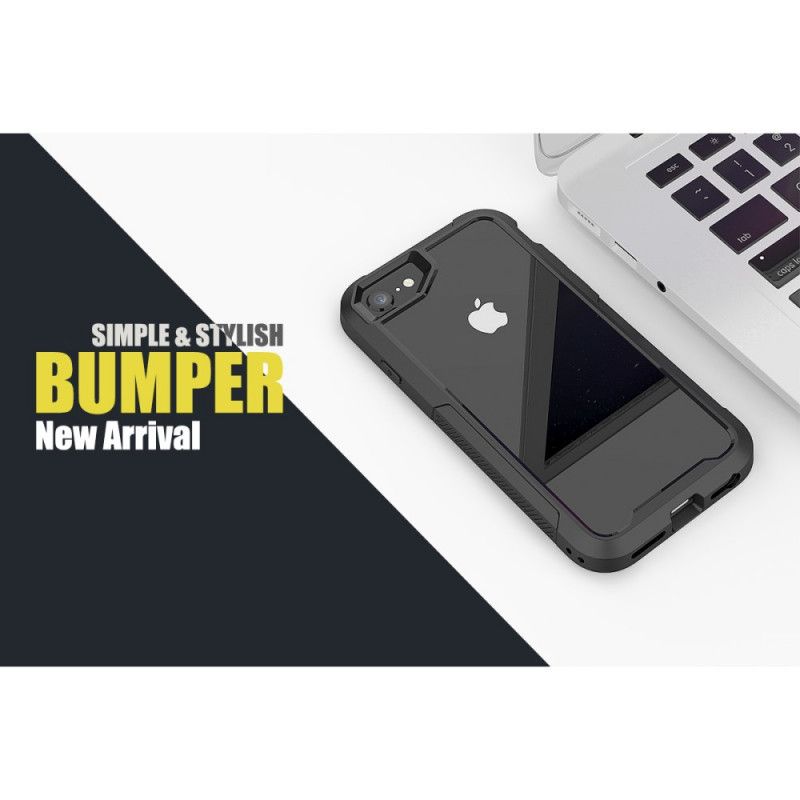 Cover iPhone 7 / 8 / SE 2 Sort Mobilcover Gennemsigtig Hybrid Kofanger