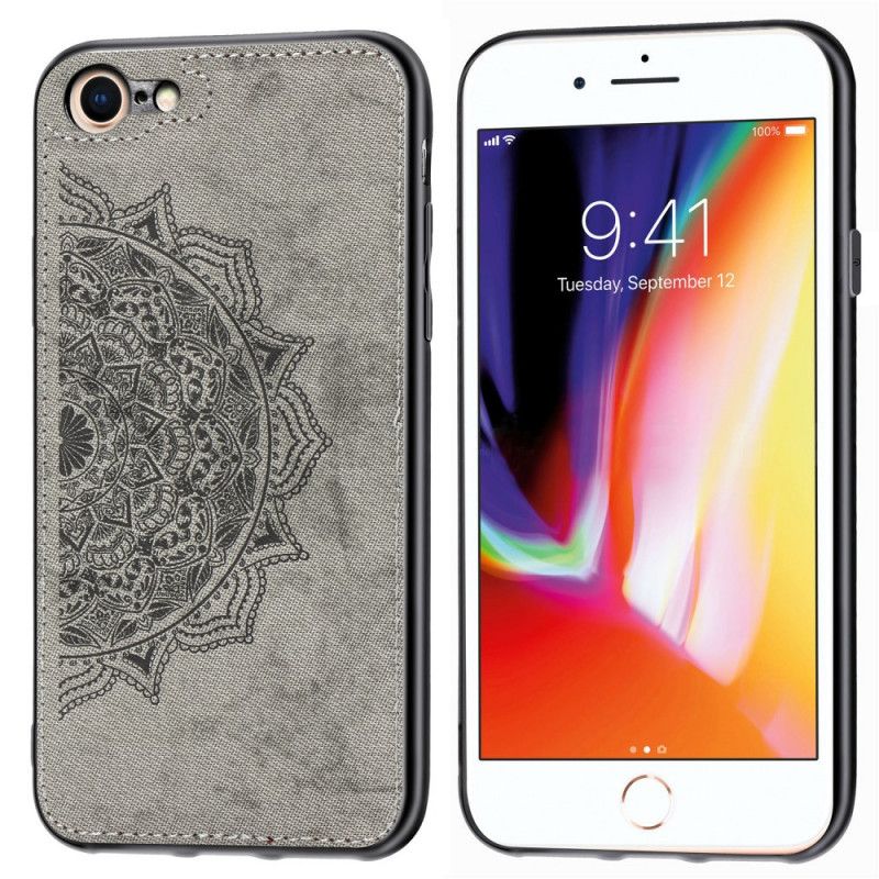 Cover iPhone 7 / 8 / SE 2 Sort Mobilcover Stof- Og Mandala-Struktur