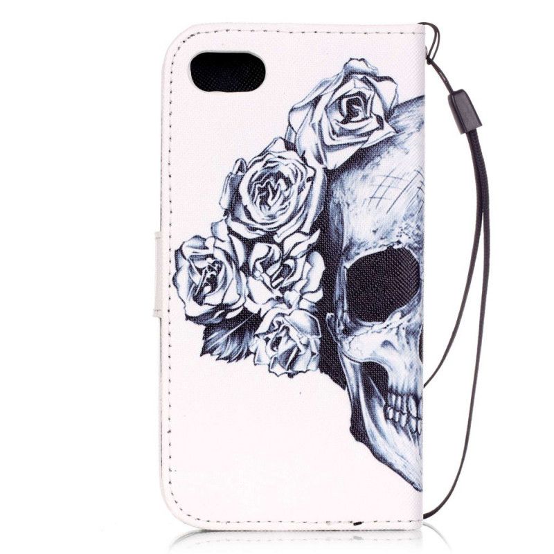 Flip Cover Læder for iPhone 7 / 8 / SE 2 Blomstret Kranium