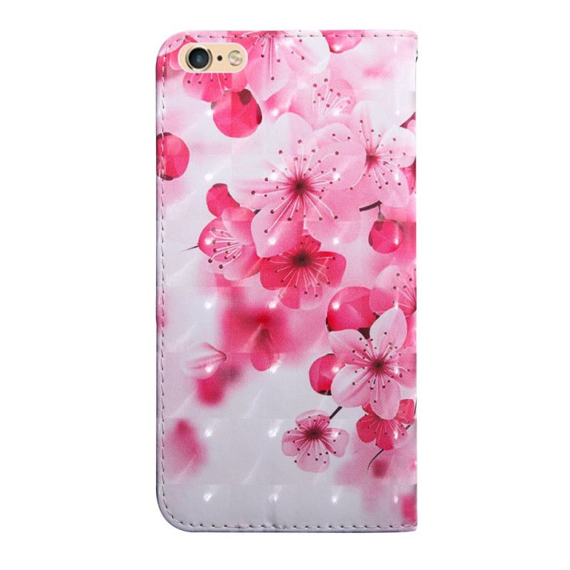 Flip Cover Læder for iPhone 7 / 8 / SE 2 Lyserøde Blomster