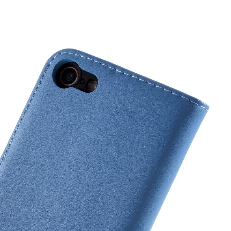 Flip Cover Læder for iPhone 7 / 8 / SE 2 Sort Farve I Ægte Læder