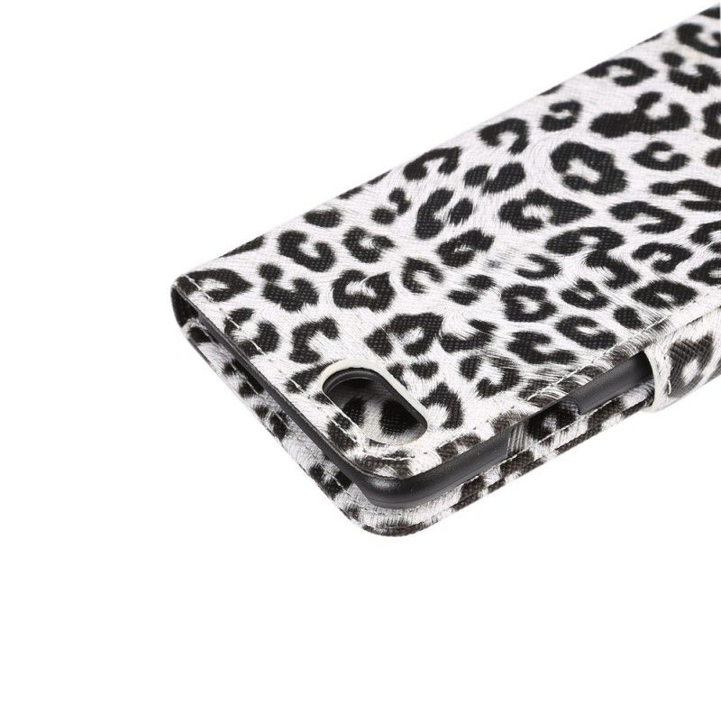 Flip Cover Læder iPhone 7 / 8 / SE 2 Hvid Leopard