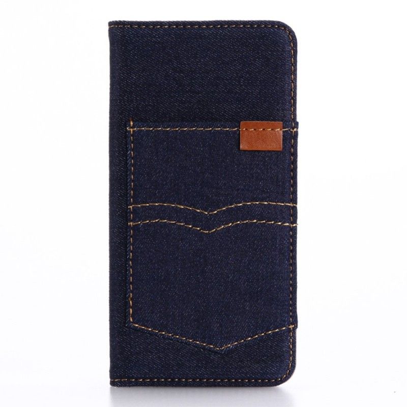 Flip Cover Læder iPhone 7 / 8 / SE 2 Sort Klassiske Jeans