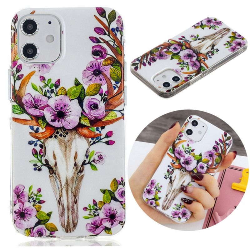 Cover for iPhone 12 Mini Fluorescerende Blomstrende Elg