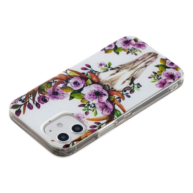 Cover for iPhone 12 Mini Fluorescerende Blomstrende Elg