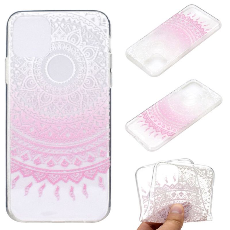 Cover iPhone 12 Mini Lyserød Gennemsigtig Farvet Mandala Original