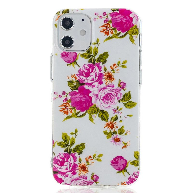 Cover iPhone 12 Mini Mobilcover Fluorescerende Frihedsblomster