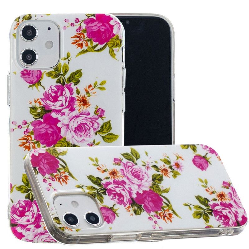 Cover iPhone 12 Mini Mobilcover Fluorescerende Frihedsblomster