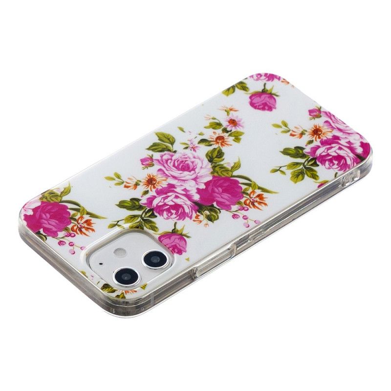 Cover iPhone 12 Mini Mobilcover Fluorescerende Frihedsblomster