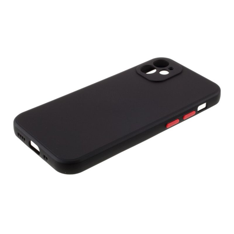 Cover iPhone 12 Mini Sort Mobilcover Fleksibel Silikonefarvet Knap