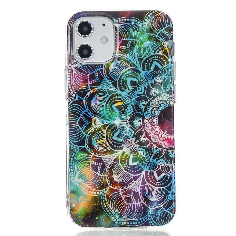 Cover iPhone 12 Mini Sort Mobilcover Fluorescerende Blomsterserie