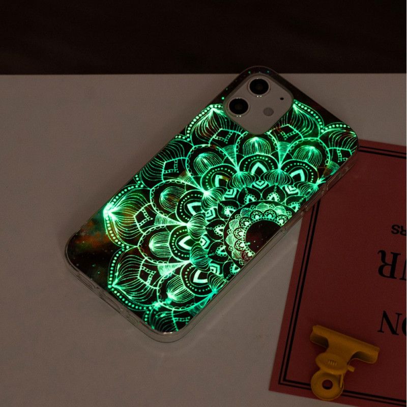 Cover iPhone 12 Mini Sort Mobilcover Fluorescerende Blomsterserie