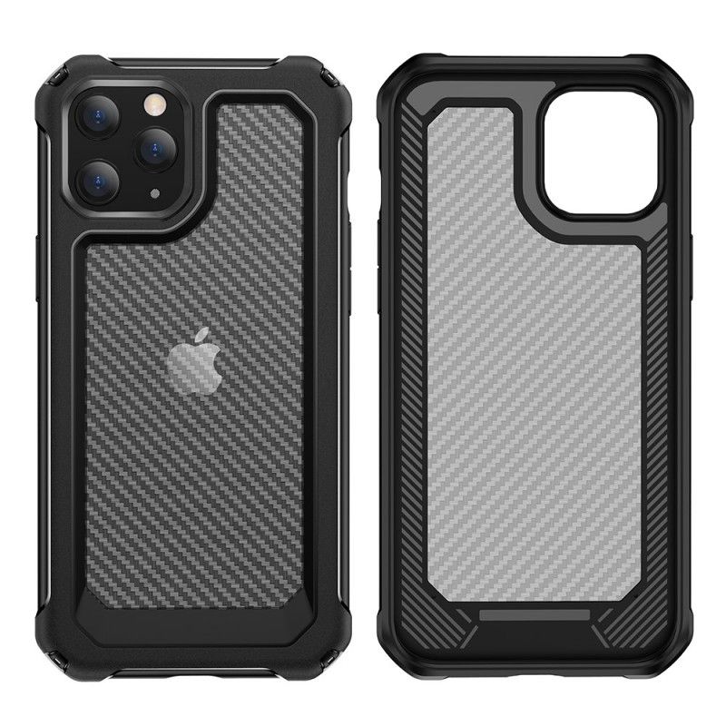 Cover iPhone 12 Mini Sort Mobilcover Gennemsigtig Kulfibertekstur