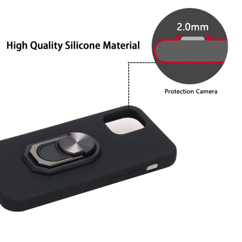 Cover iPhone 12 Mini Sort Silikone-Roterende Metalring