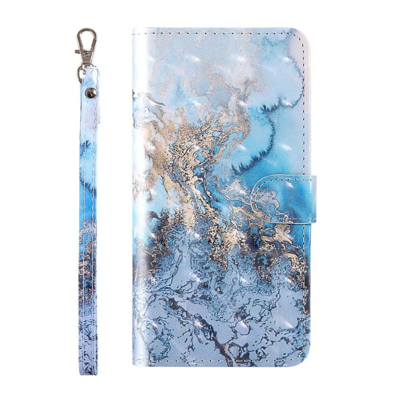 Flip Cover iPhone 12 Mini Designer Marmorlyspletter Med Rem