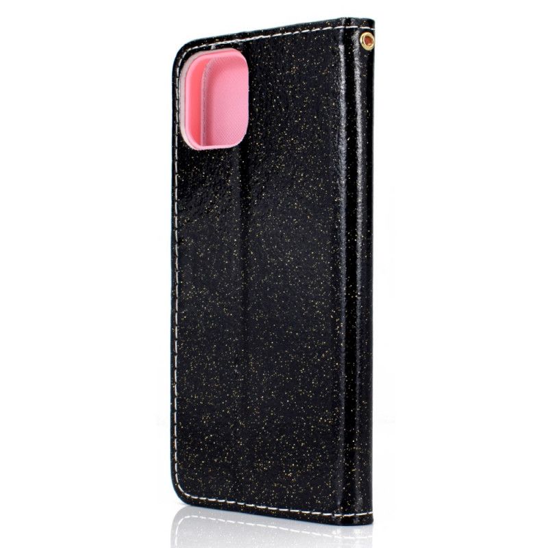 Flip Cover iPhone 12 Mini Sort Pailletter