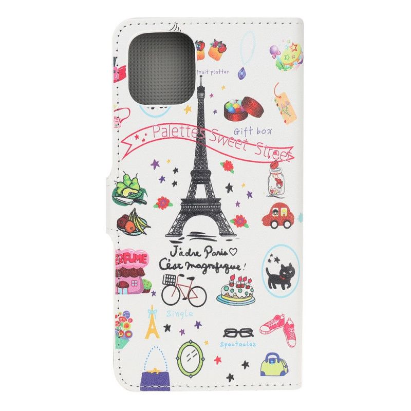 Flip Cover Læder iPhone 12 Mini Jeg Elsker Paris