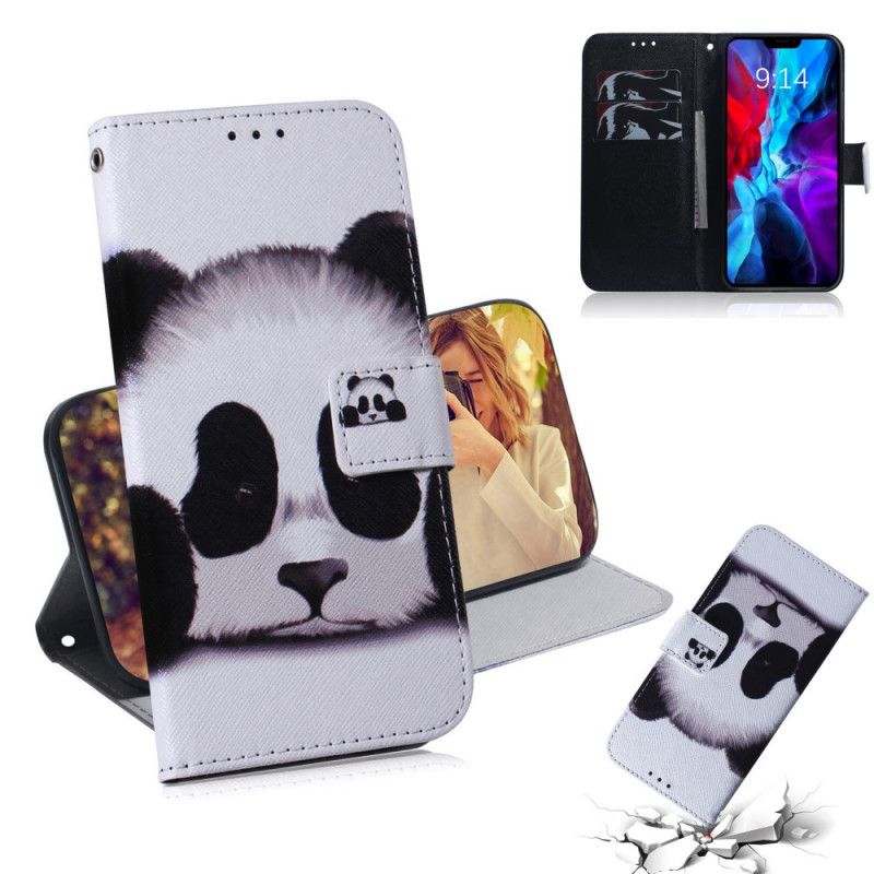 Flip Cover Læder iPhone 12 Mini Panda Ansigt Beskyttelse