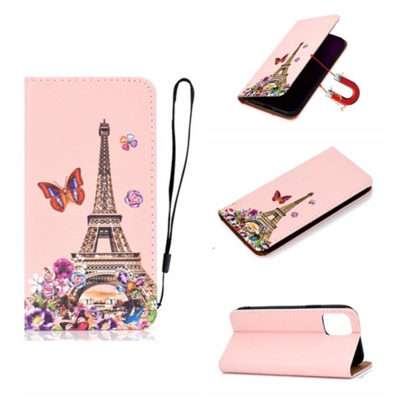 Læder Cover iPhone 12 Mini Fejrer Paris