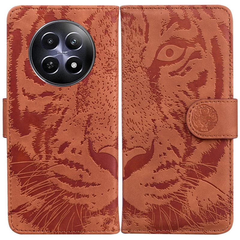 Flip Cover Til Realme 12 / 12x 5g Tigerprint Med Rem