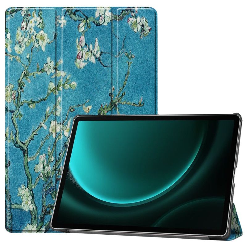 Samsung Galaxy Tab S9 Fe Plus Abrikos Blomster Stylus Holder