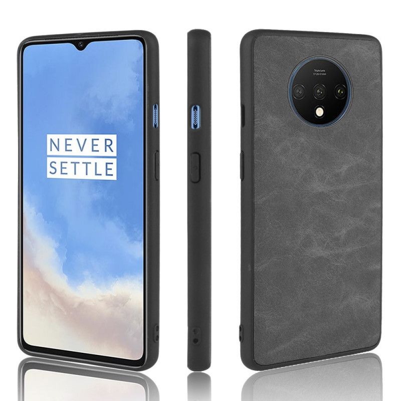 Cover for OnePlus 7T Grå Premium Lædereffekt