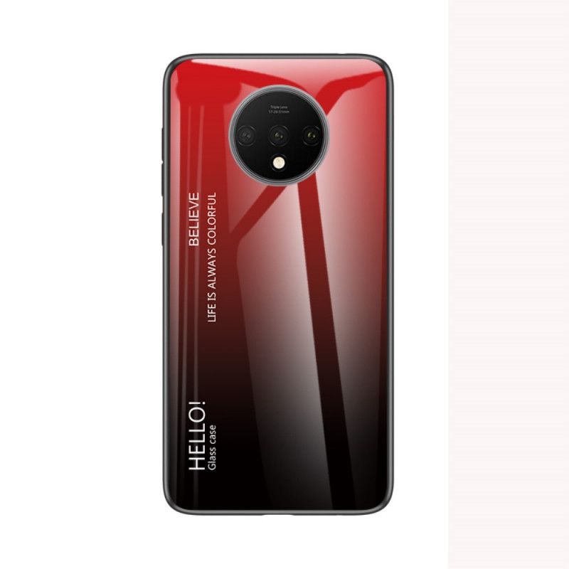 Cover for OnePlus 7T Hvid Hej Hærdet Glas