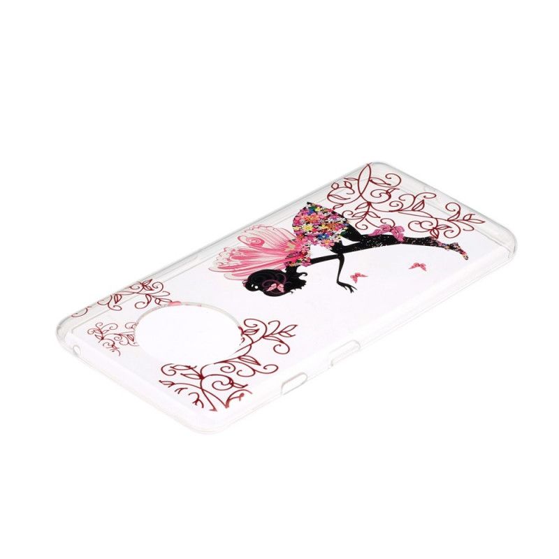 Cover OnePlus 7T Mobilcover Gennemsigtig Blomsterfe