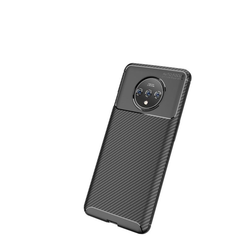 Cover OnePlus 7T Sort Mobilcover Fleksibel Kulfibertekstur