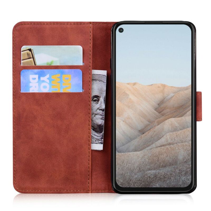 Flip Cover Google Pixel 5a 5g Tiger Face Print