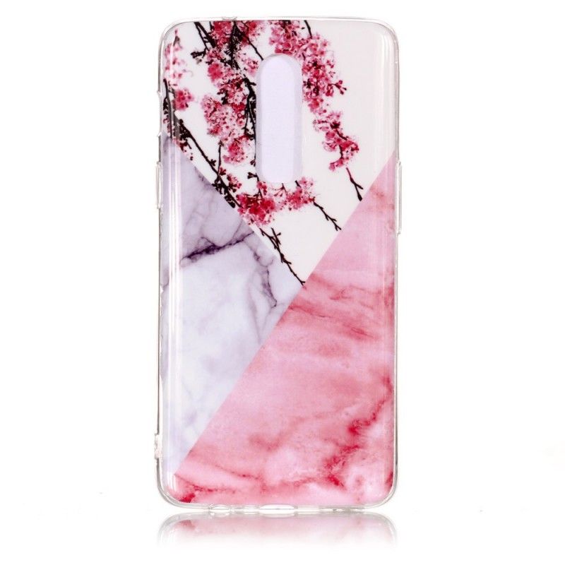 Cover OnePlus 6 Marmoreret Blomme