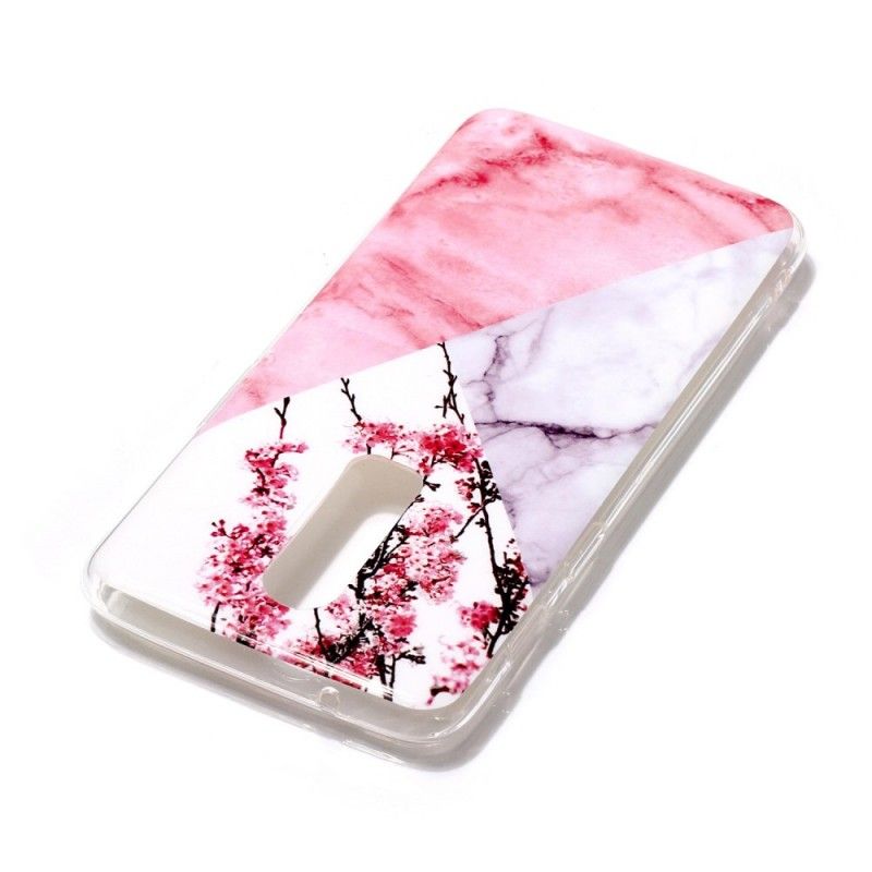 Cover OnePlus 6 Marmoreret Blomme