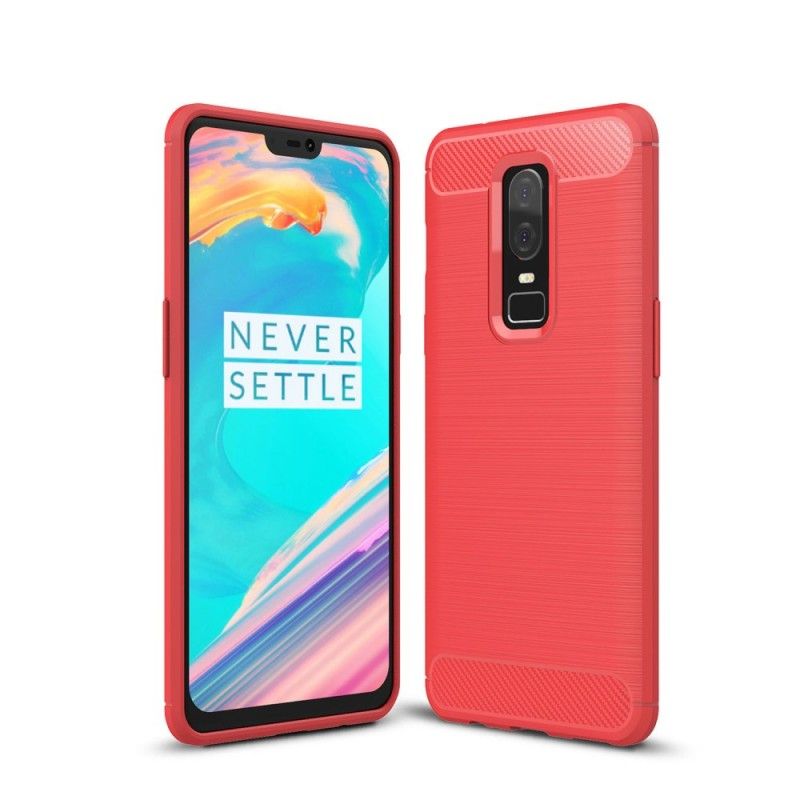 Cover OnePlus 6 Sort Børstet Kulfiber Original