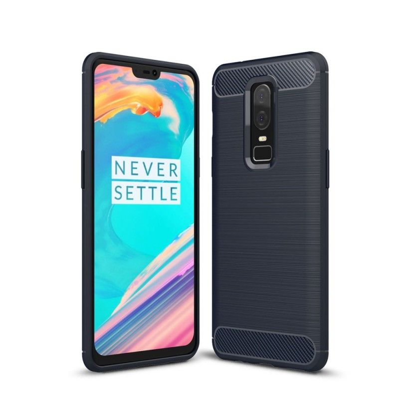 Cover OnePlus 6 Sort Børstet Kulfiber Original