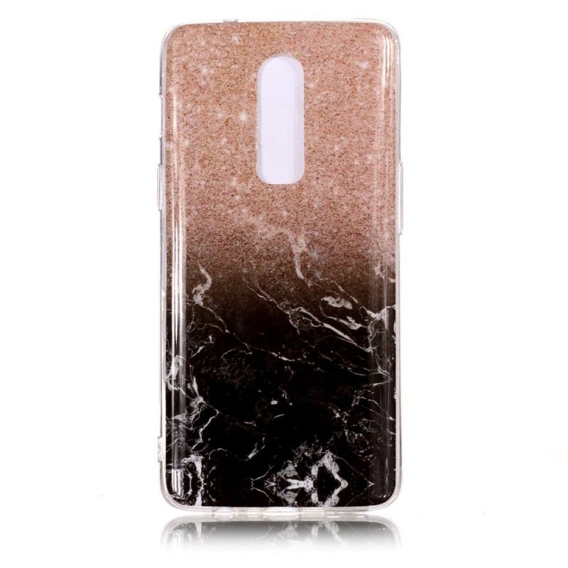 Cover OnePlus 6 Sort Mobilcover Marmorglitter