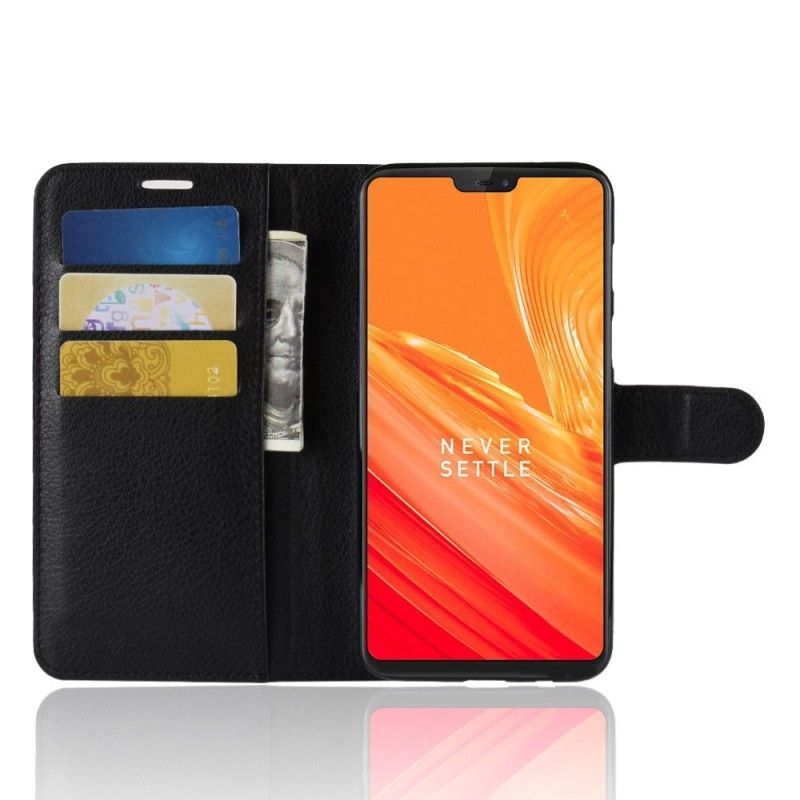 Flip Cover OnePlus 6 Sort Mobilcover Klassisk